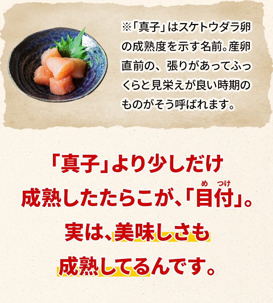 たらこ目付